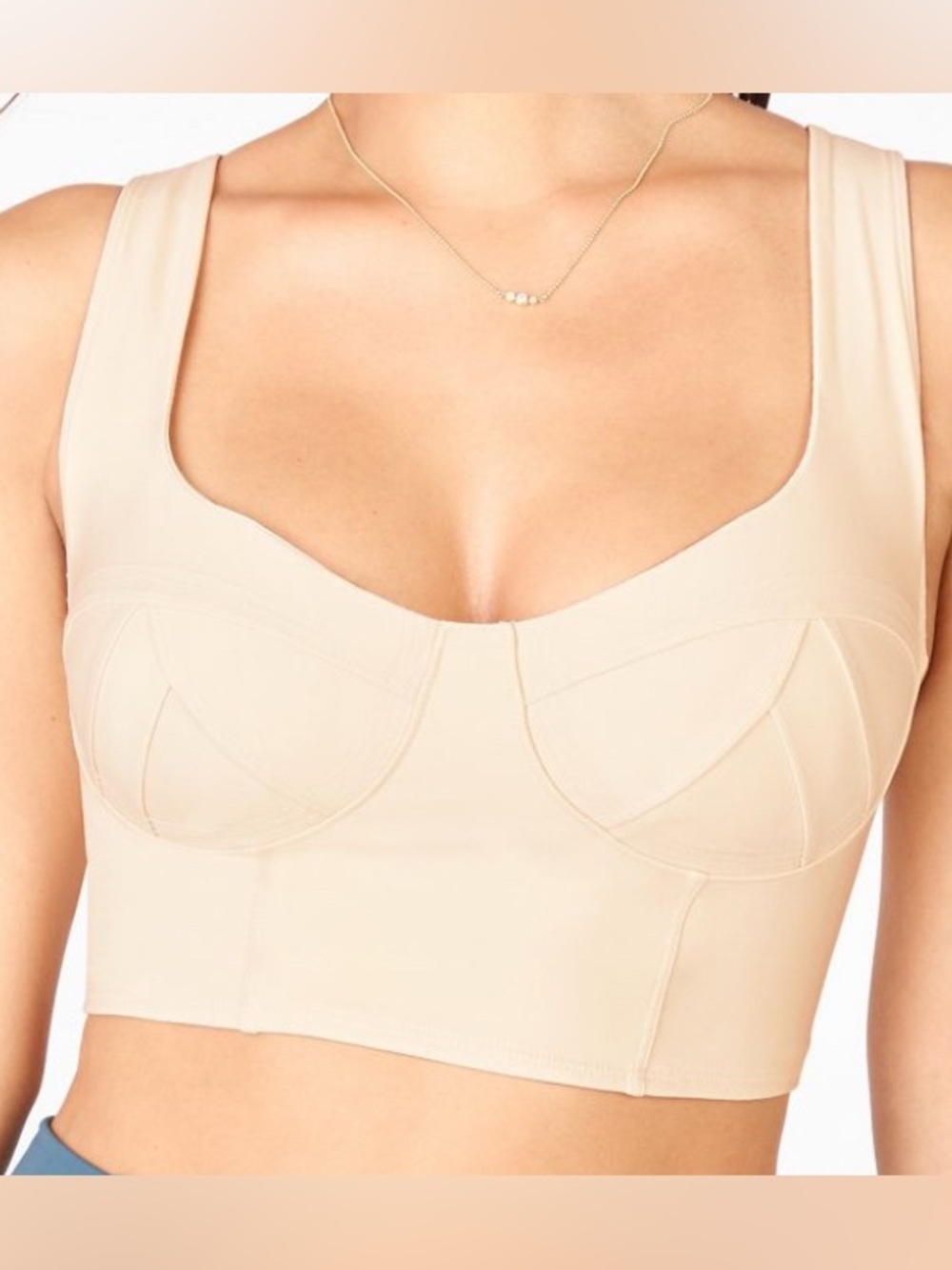 Fabletics Charolette Low Impact Sports Bra in Honey Milk 4x